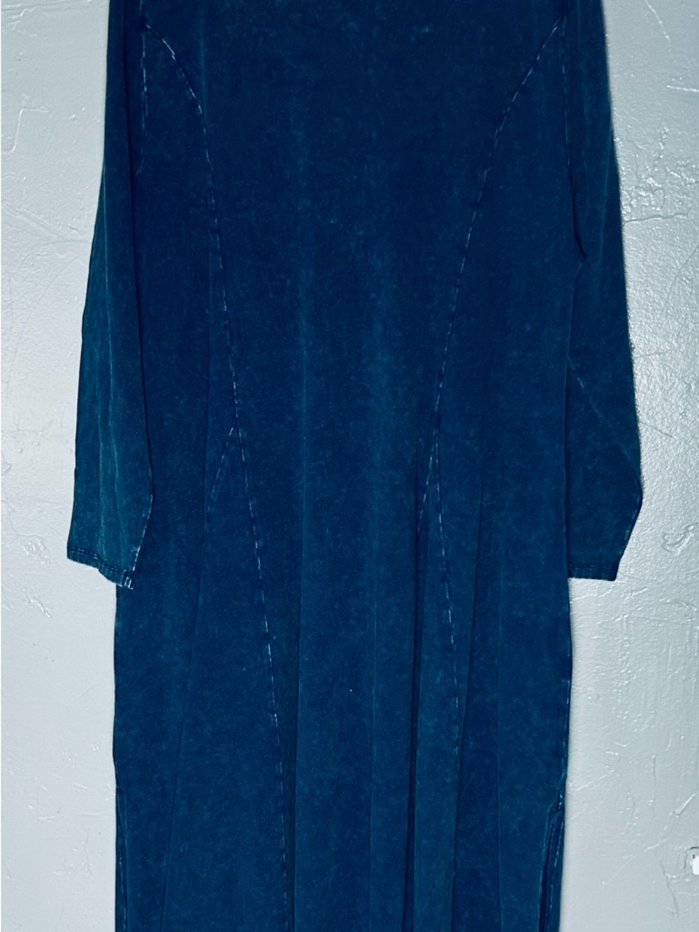 Soft Surroundings Janet knit denim look Maxi Dress w/Long Sleeves minimalist - Picture 8 of 15